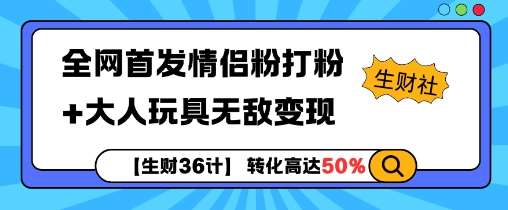 【生财36计】全网首发情侣粉打粉+大人玩具无敌变现-千寻创业网