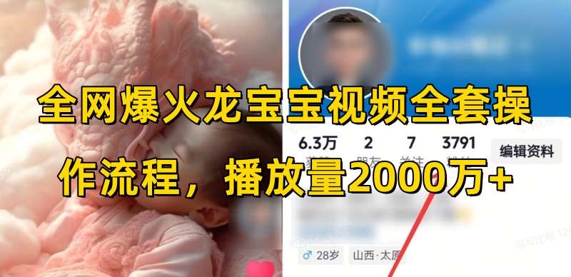 全网爆火龙宝宝视频全套操作流程，播放量2000万+-千寻创业网