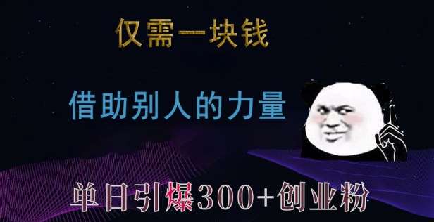仅需一块钱，借助别人的力量，单日引爆300+创业粉、兼职粉【揭秘】-千寻创业网