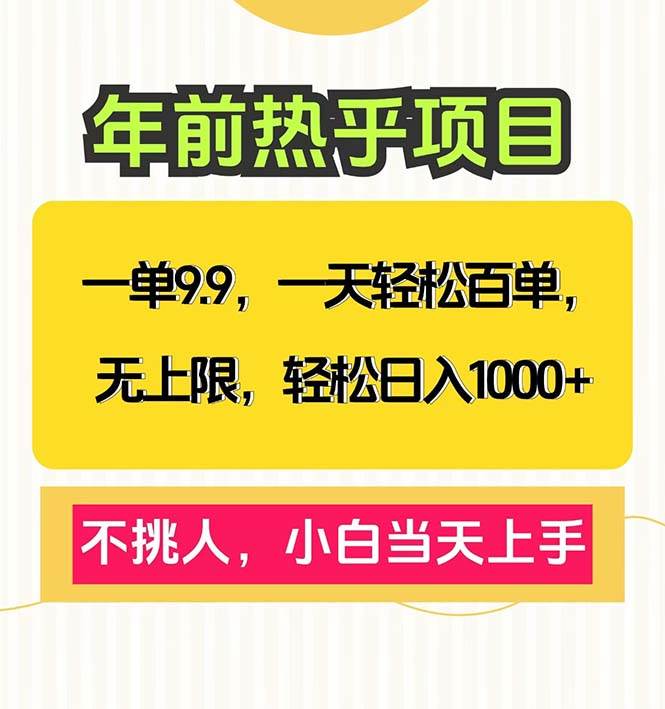 （13795期）一单9.9，一天百单无上限，不挑人，小白当天上手，轻松日入1000+-千寻创业网