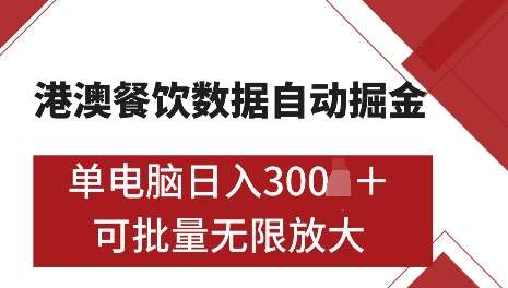 港澳数据全自动掘金，单电脑日入5张，可矩阵批量无限操作【仅揭秘】-千寻创业网