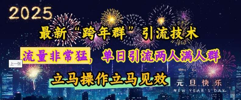 最新“跨年群”引流，流量非常猛，单日引流两人满人群，立马操作立马见效【揭秘】-千寻创业网