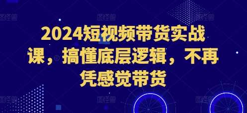 2024短视频带货实战课，搞懂底层逻辑，不再凭感觉带货-千寻创业网