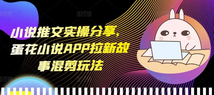 小说推文实操分享，蛋花小说APP拉新故事混剪玩法-千寻创业网