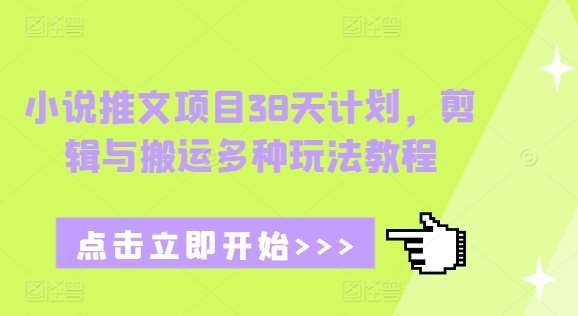 小说推文项目38天计划，剪辑与搬运多种玩法教程-千寻创业网