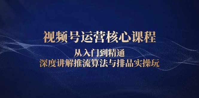 （13863期）视频号运营核心课程，从入门到精通，深度讲解推流算法与排品实操玩-千寻创业网