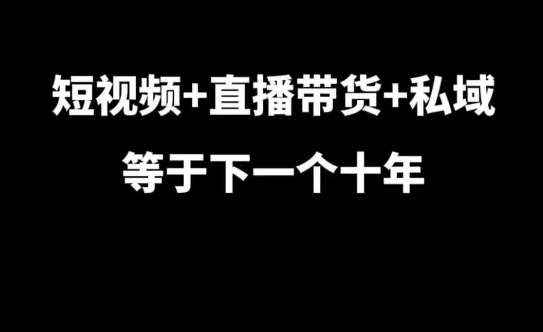短视频+直播带货+私域等于下一个十年，大佬7年实战经验总结-千寻创业网