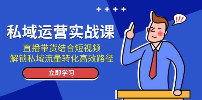 （13587期）私域运营实战课：直播带货结合短视频，解锁私域流量转化高效路径-千寻创业网