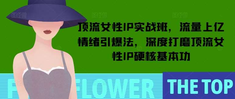 顶流女性IP实战班，流量上亿情绪引爆法，深度打磨顶流女性IP硬核基本功-千寻创业网