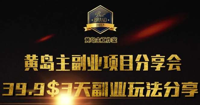 黄岛主副业分享会1期：3天3个副业玩法，速度上车-千寻创业网