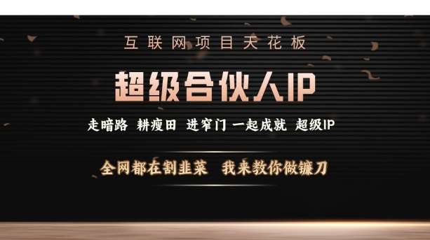 互联网项目天花板，超级合伙人IP，全网都在割韭菜，我来教你做镰刀【仅揭秘】-千寻创业网