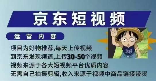 京东短视频带货课，无需自己拍摄剪辑，保姆式教学，两天快速上手-千寻创业网