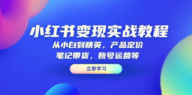 （13923期）小红书变现实战教程：从小白到精英，产品定价，笔记带货，账号运营等-千寻创业网