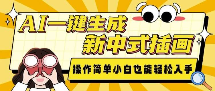 AI一键生成新中式插画， 操作简单，小白也能轻松入手-千寻创业网