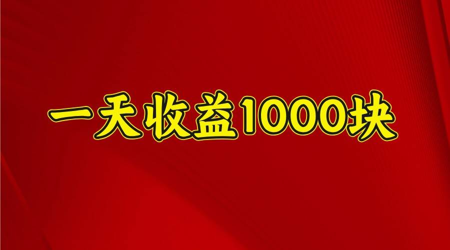 一天收益1000块，2025全网首发-千寻创业网