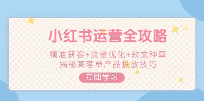 （14207期）小红书运营全攻略，精准获客+流量优化+软文种草，揭秘高客单产品投放技巧-千寻创业网