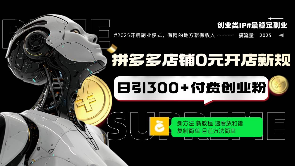 （14092期）拼多多店铺0元开店新规，日引300+付费创业粉，目前方法简单复制粘贴可矩阵-千寻创业网