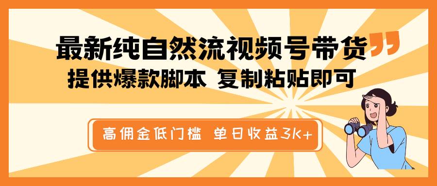 最新纯自然流视频号带货，提供爆款脚本简单 复制粘贴即可，高佣金低门槛，单日收益3K+-千寻创业网