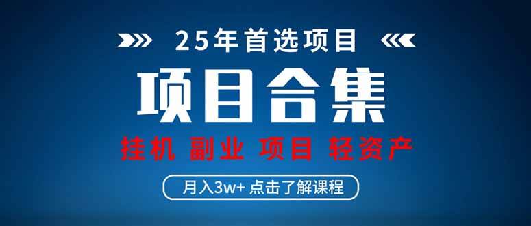 （14175期）2025 实操项目合集 挂机类型 直播类型 轻资产创业类型 课程分享各项目…-千寻创业网