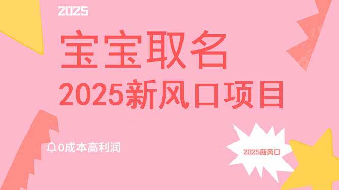 （14593期）2025新风口项目宝宝取名，0成本高利润，附保姆级教程，月入过万不是梦-千寻创业网