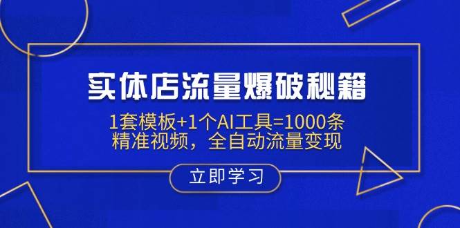 （14131期）实体店流量爆破秘籍：1套模板+1个AI工具=1000条精准视频，全自动流量变现-千寻创业网