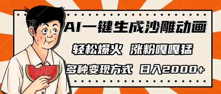（14161期）AI一键生成沙雕动画，单视频破千万播放，多种变现方式，日入2000+-千寻创业网