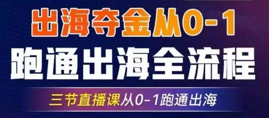 2025出海夺金从0-1跑通出海全流程，三节直播课从0-1跑通出海，教你用AI跑通全流程-千寻创业网
