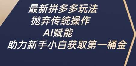 最新拼多多玩法，抛弃传统操作，AI赋能，助力新手小白获取第一桶金-千寻创业网