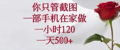 你只管截图，一部手机在家做，苹果安卓都可以，一小时120，一天5张+【揭秘】-千寻创业网