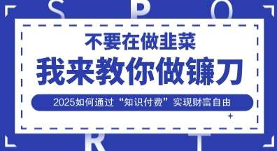 韭菜生涯终结者，我来教你做镰刀，2025如何通过“知识付费”实现财F自由【揭秘】-千寻创业网