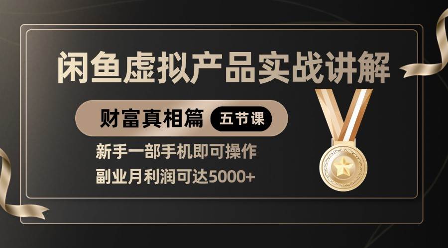 精品闲鱼虚拟产品实战讲解，新手一部手机即可操作，副业月利润可达5000+-千寻创业网
