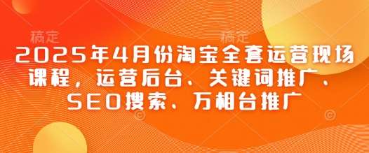 2025年4月份淘宝全套运营现场课程，运营后台、关键词推广、SEO搜索、万相台推广-千寻创业网
