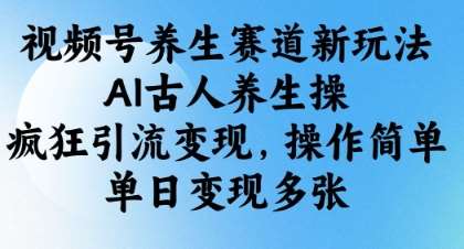 视频号养生赛道新玩法，AI古人养生操，疯狂引流变现，操作简单，单日变现多张-千寻创业网