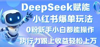 DeepSeek赋能小红书爆单玩法0粉新手小白都能操作，执行力跟上收益轻松上W，懒人勿做-千寻创业网
