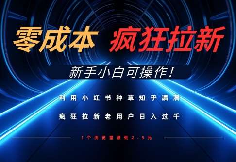 利用小红书种草知乎漏洞，零成本疯狂拉新日入数张，新手小白可操作-千寻创业网