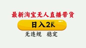 4月最新淘宝无人直播带货，日入数张，不违规不封号，独家技术，操作简单【揭秘】-千寻创业网