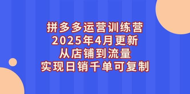 （14469期）拼多多运营训练营2025年4月更新，从店铺到流量，实现日销千单可复制-千寻创业网