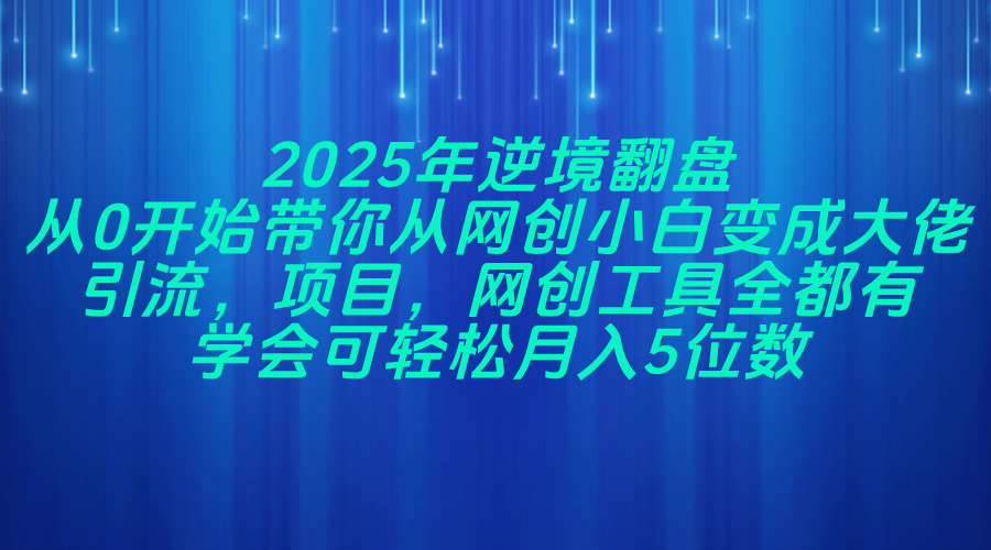 （14473期）2025年逆境翻盘，从0开始带你从网创小白变成大佬，引流，项目，网创工…-千寻创业网