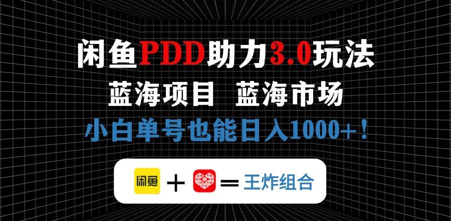 （14516期）闲鱼卖拼多多助力项目，蓝海市场新手也能单号日入1000+-千寻创业网