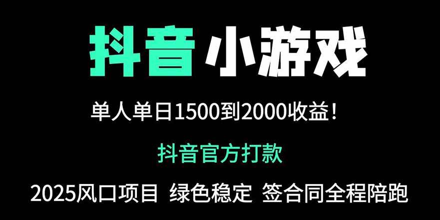 （14527期）抖音官方小游戏2025全网最新玩法，暴利赚钱项目，单机日入2000+，绝不…-千寻创业网