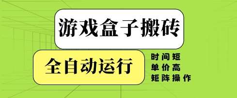 游戏盒子搬砖，全自动运行，无需人工，时间短、单价高、矩阵操作【揭秘】-千寻创业网