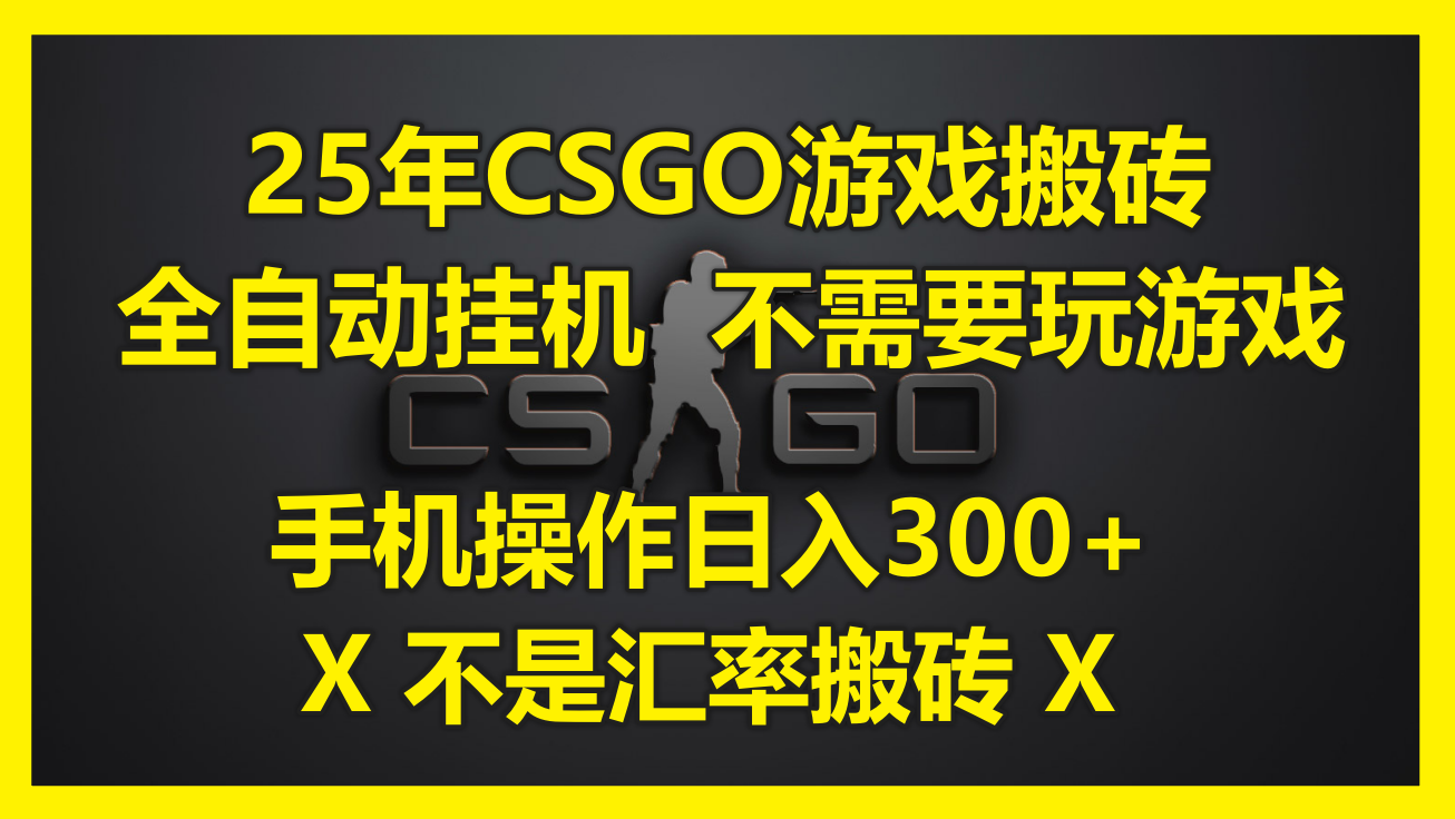 （14902期）25年CSGO游戏搬砖，全自动挂机，不需要玩游戏，手机操作日入300+。(不…-千寻创业网