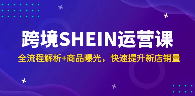 （14832期）跨境SHEIN运营课，全流程解析+商品曝光，快速提升新店销量-千寻创业网