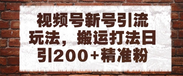 视频号新号引流玩法，搬运打法日引200+精准粉，可矩阵放大【揭秘】-千寻创业网