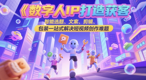 数字人IP打造获客变现实操课，智能选题、文案、剪辑、包装一站式解决短视频创作难题-千寻创业网