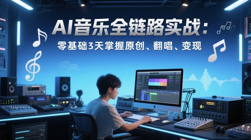 AI音乐全链路实战变现课：零基础3天掌握原创、翻唱、变现-千寻创业网