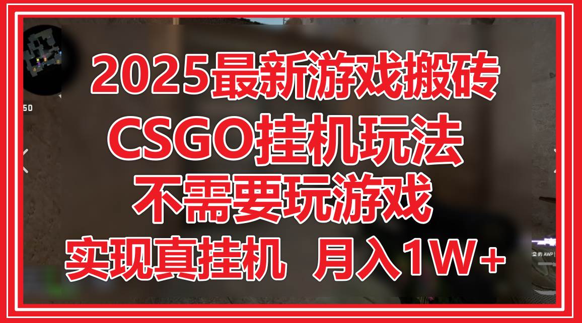 2025最新游戏搬砖，CSGO挂机，不需要玩游戏，实现真挂机，月入1W+-千寻创业网