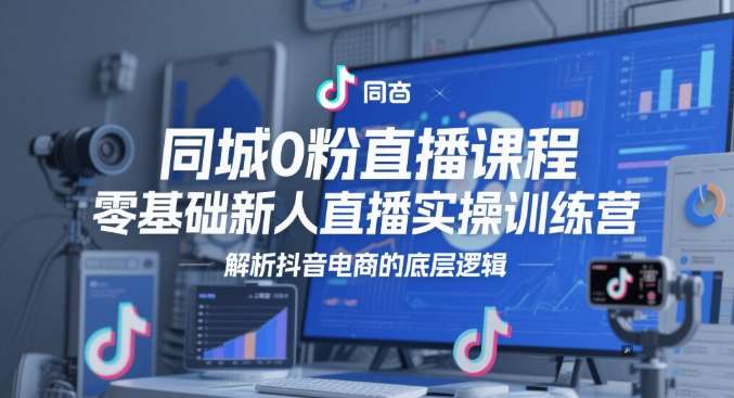 同城0粉直播课程，零基础新人直播实操训练营，解析抖音电商的底层逻辑-千寻创业网