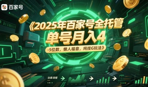 2025年百家号全托管，单号月入4-5位数，懒人福音，纯挂G玩法【揭秘】-千寻创业网