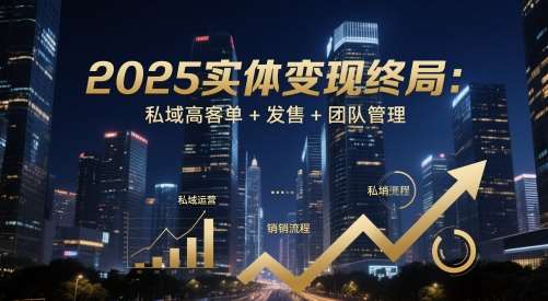 2025实体变现终局：私域高客单+发售+团队管理-千寻创业网